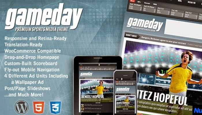 Theme WordPress tin tức thể thao - Gameday
