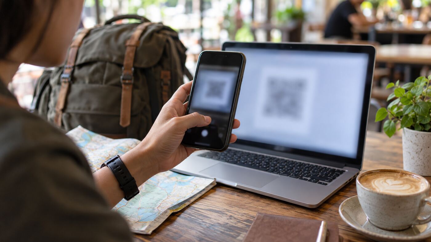 khách quét mã QR đặt tour trên website